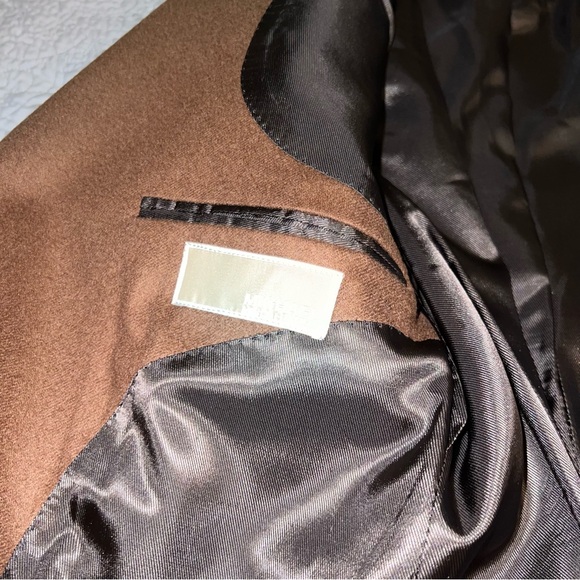 Michael Kors Trench Coat 40 L Brown Wool Blend - Picture 6 of 11